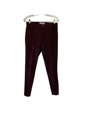 Social Standard by Sanctuary Red& Black Cheetah Print Skinny Ankle Jeans Size 6
